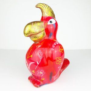 Pomme Pidou Multi-Color Parrot Money Bank Red